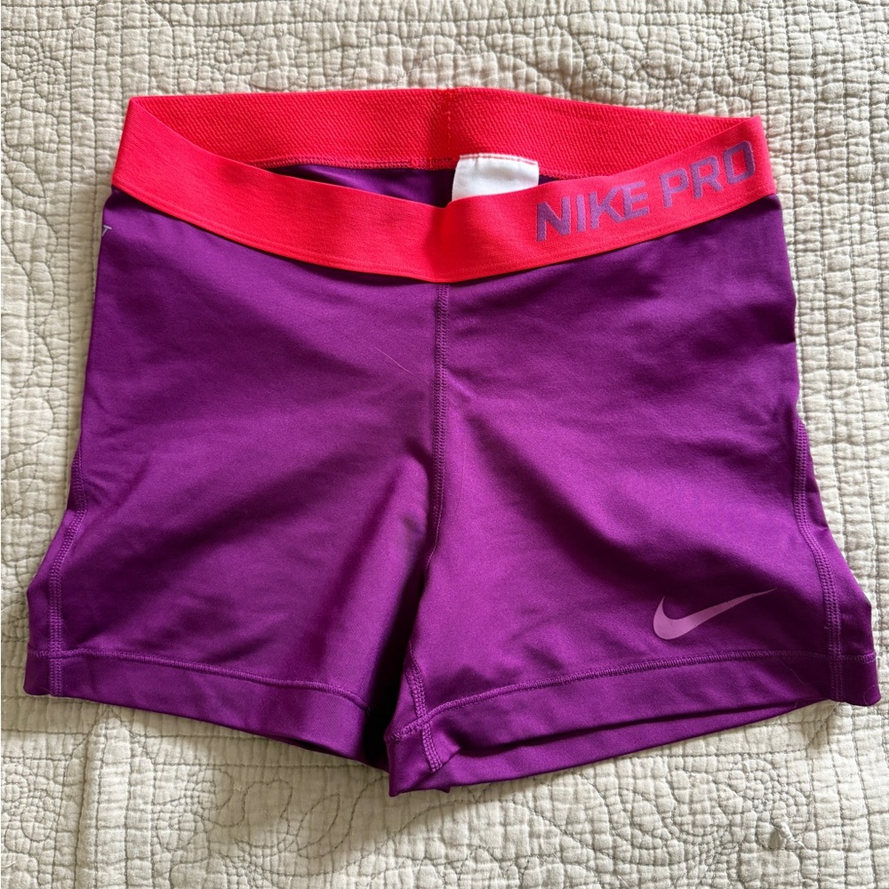 Medium purple Nike compression shorts
